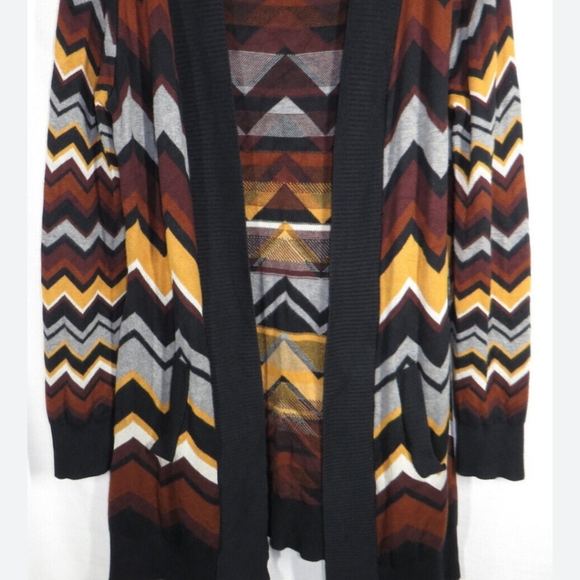 MISSONI for Target Multicolor Zigzag Knit Open Front Long Cardigan Sweater Mediu - Picture 10 of 10